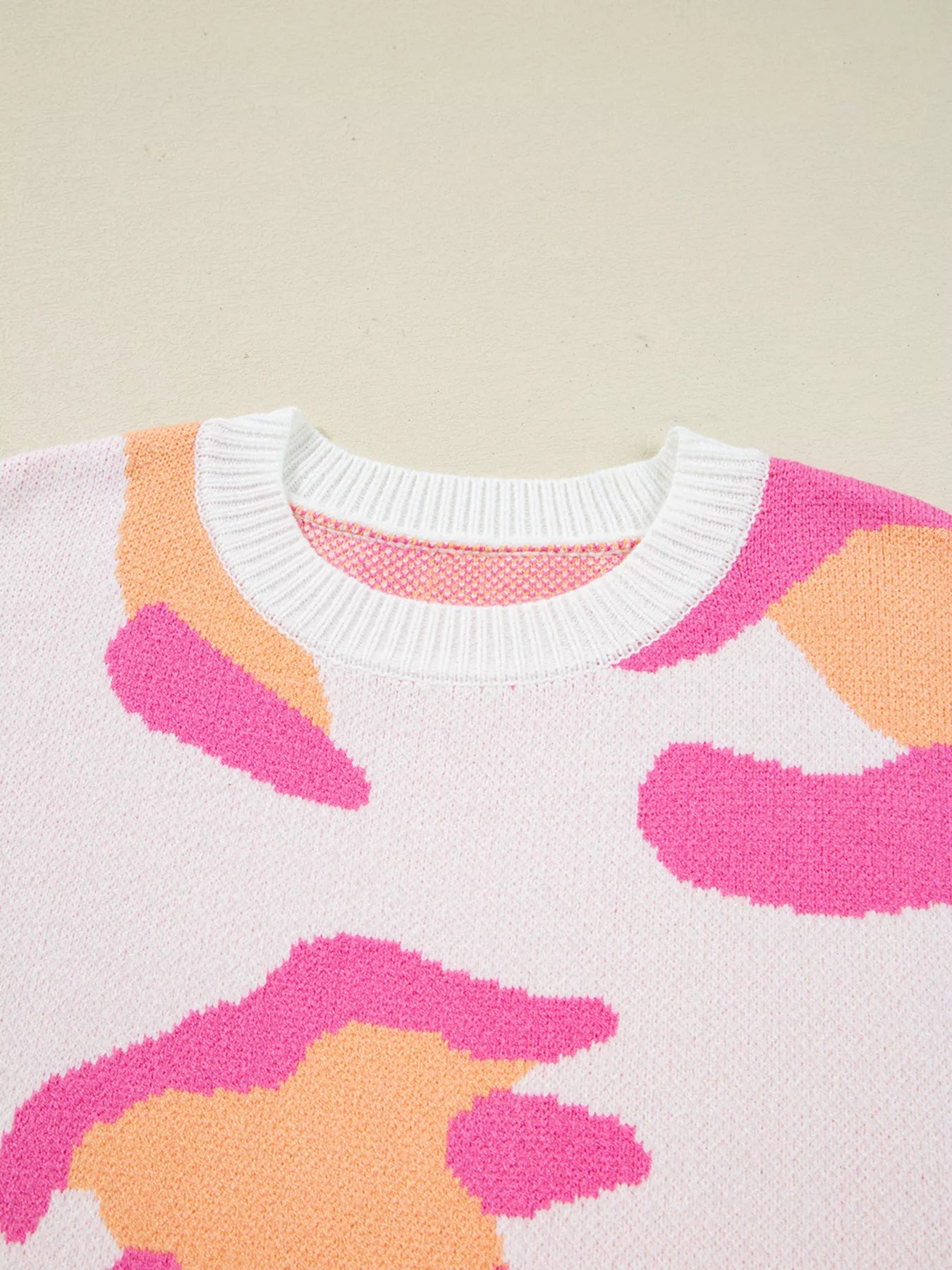 Leopard Print Drop Shoulder Baggy Sweater