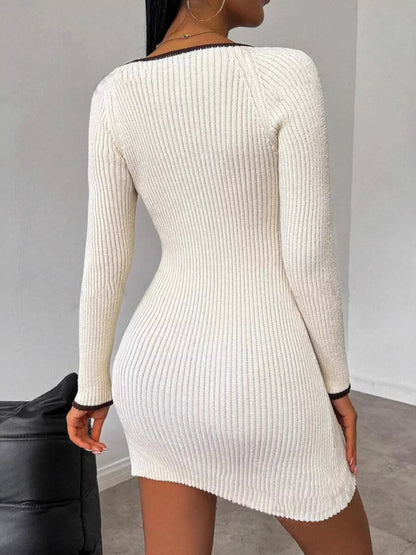 Ribbed Knit Bodycon Sweater Dress