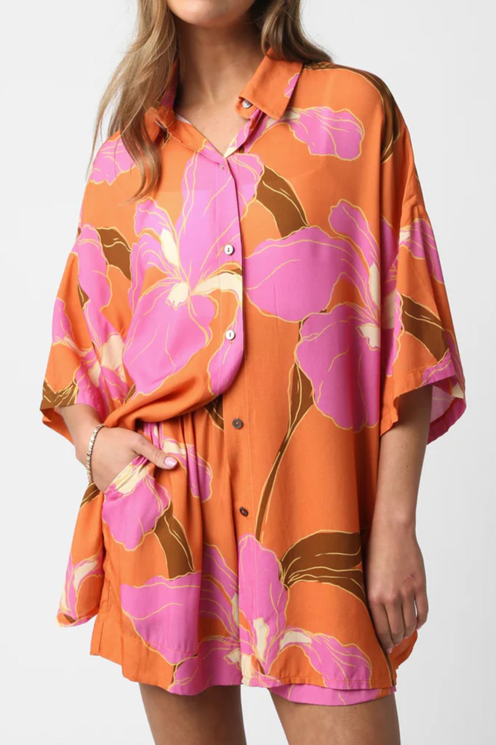 Floral Print Shirt and Shorts Set