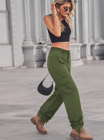 Drawstring Cargo Jeans