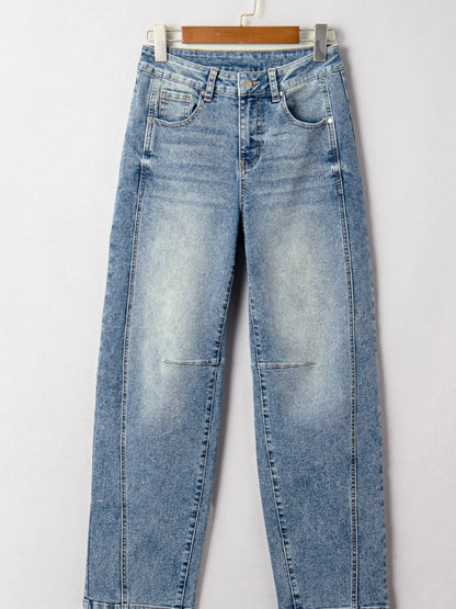 Vintage Washed Seam Detail Shift Jeans