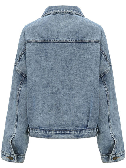 Button Down Drop Shoulder Denim Jacket