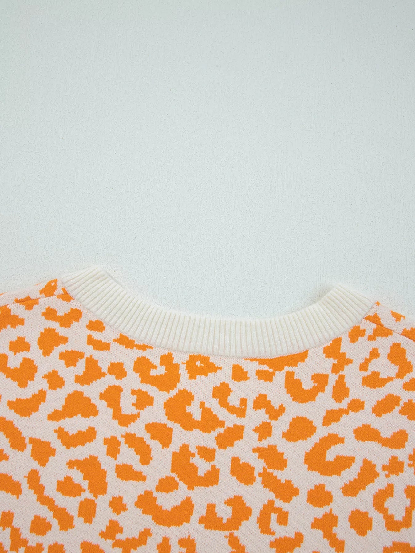 Leopard Drop Shoulder Chunky Knitted Cardigan