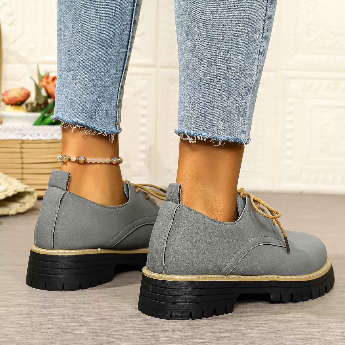 Lace-Up Platform Loafers