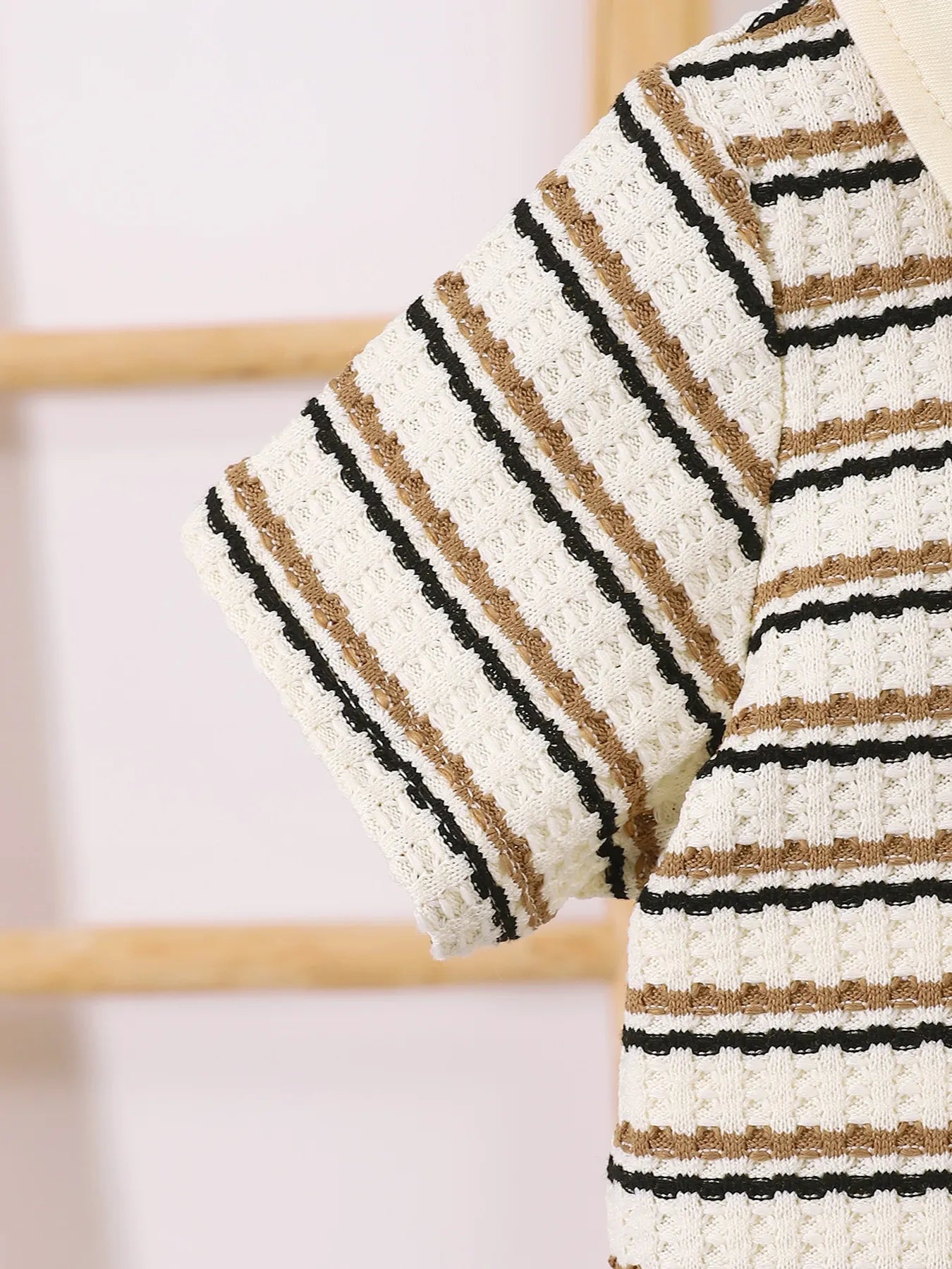 Children's Striped Short Sleeve Polo and Pants Set