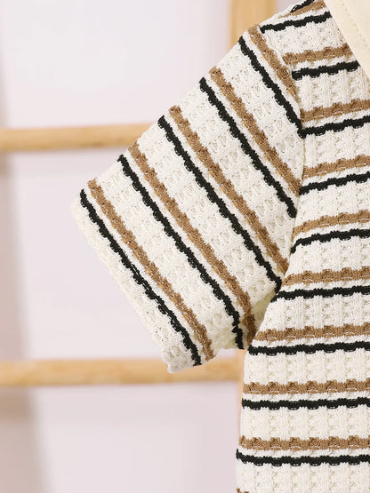 Children's Striped Short Sleeve Polo and Pants Set