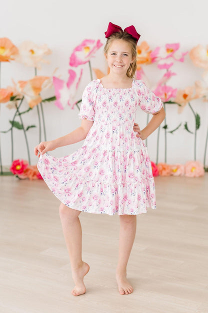 Rose Garden Smocked Ruffle Dress