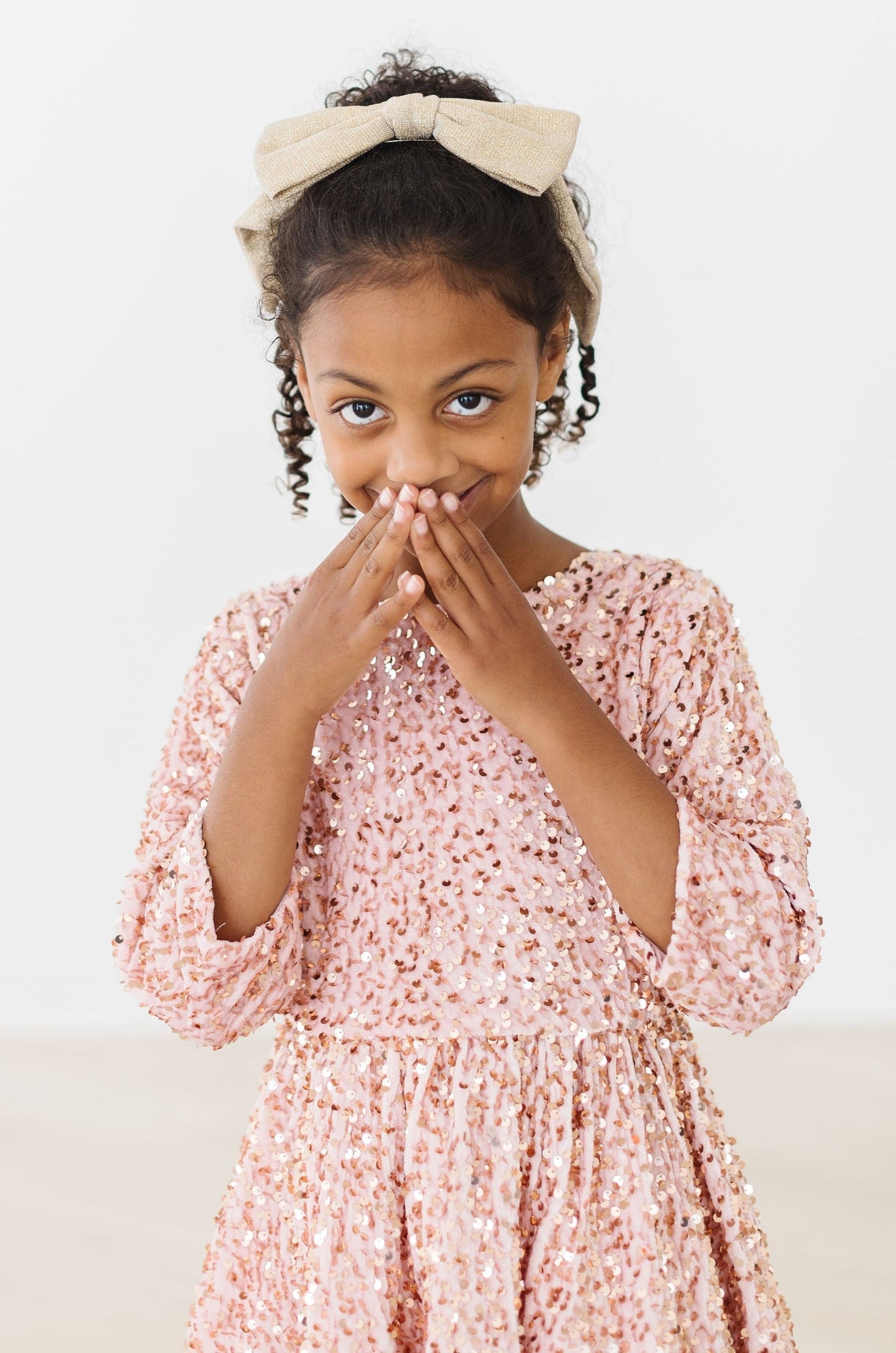 Rose Gold Velvet Sequin Dress