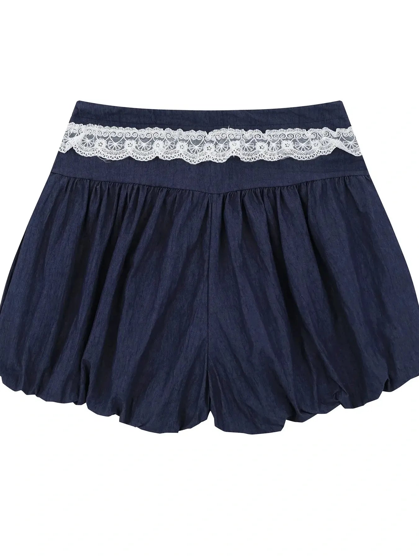 Lace Trim Shorts with Drawstring