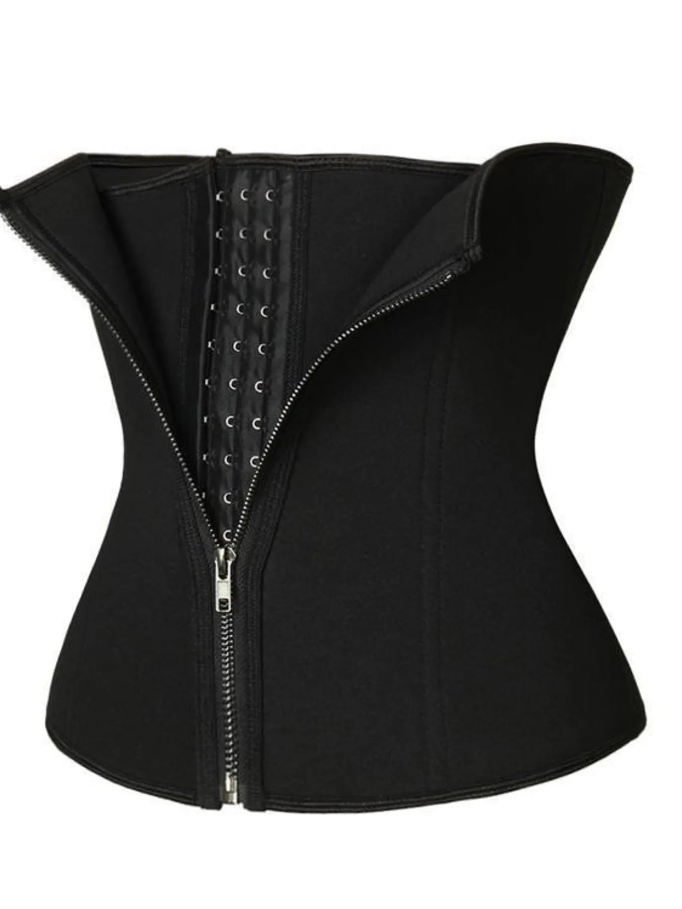 Full Size Zipper Shaping Band with Hook and Eye Closure Plus Size Black