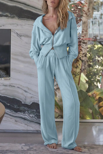 Zip-Up Hoodie and Pants Active Set