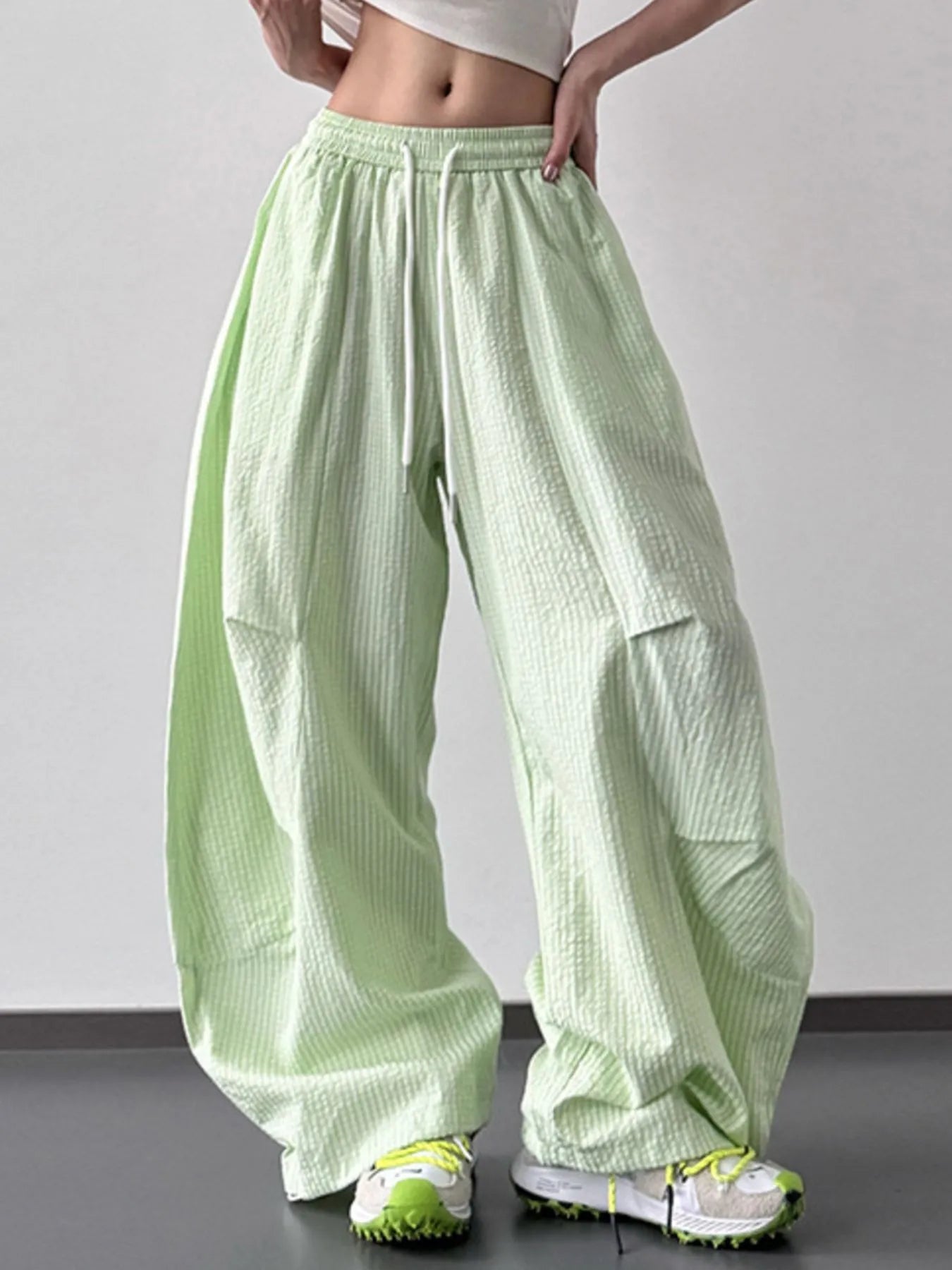 Drawstring Wide Leg Pants