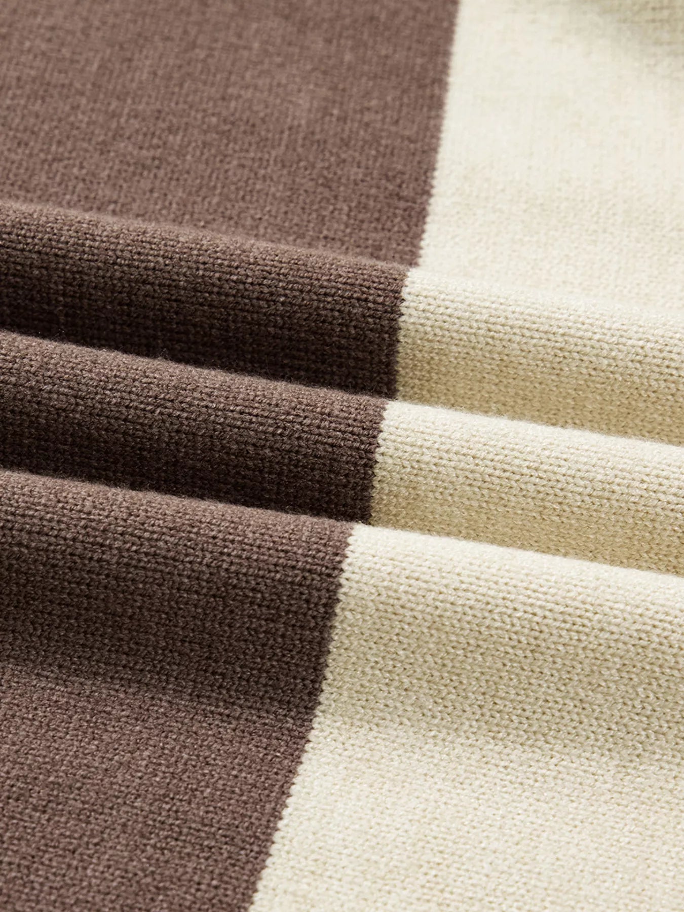 Color Block Crew Neck Drop Shoulder Sweater