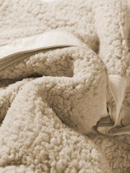 Faux Fur Snap Button Front Knot Side Plush Vest with Pockets