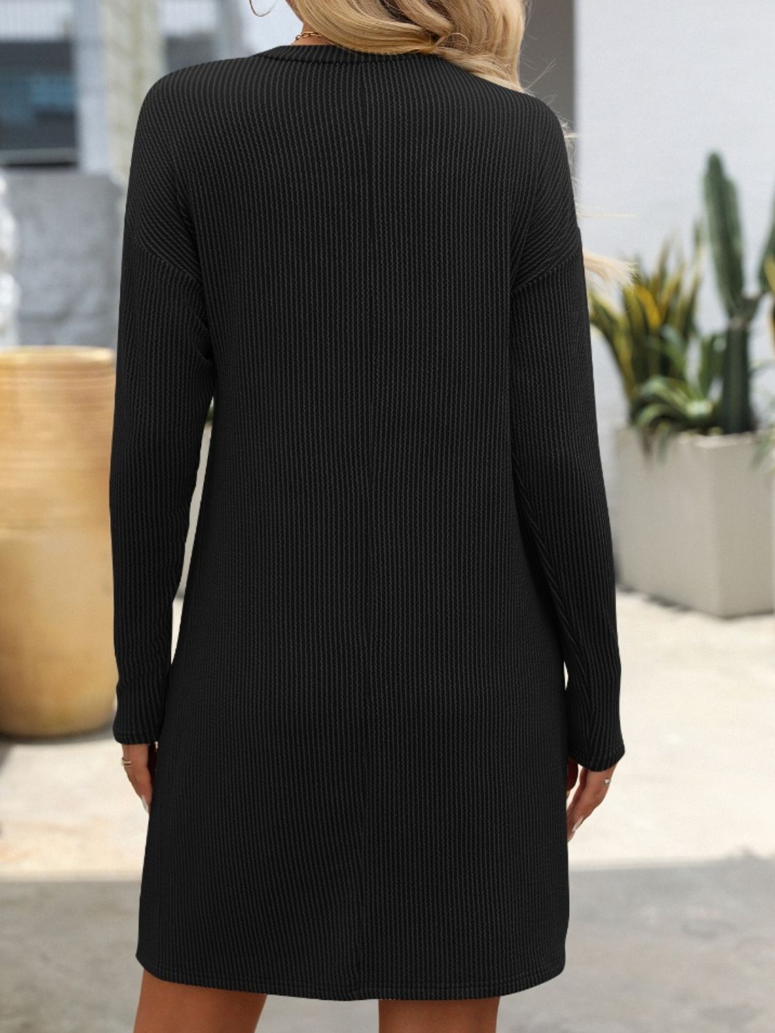 Striped Long Sleeve Mini Dress