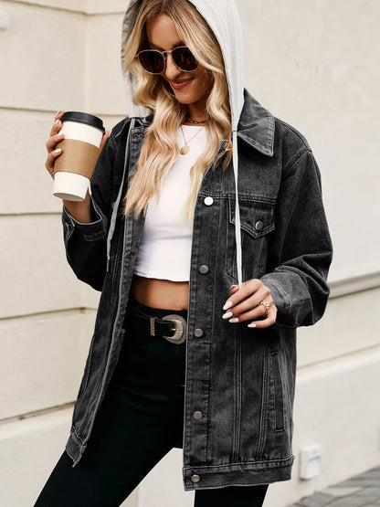 Button Up Long Sleeve Denim Jacket