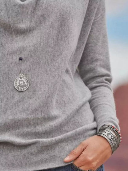 Full Size Cowl Neck Long Sleeve Top Plus Size