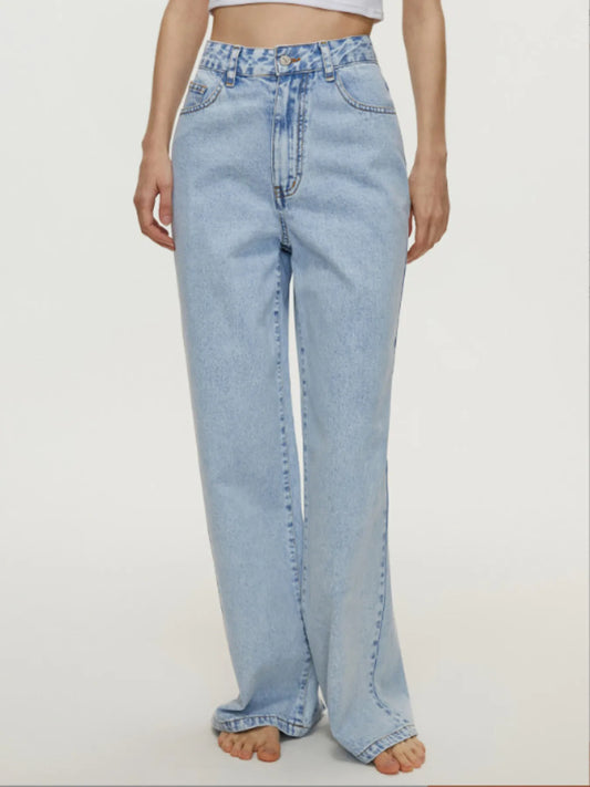 High-Waisted Wide Leg Jeans Blue