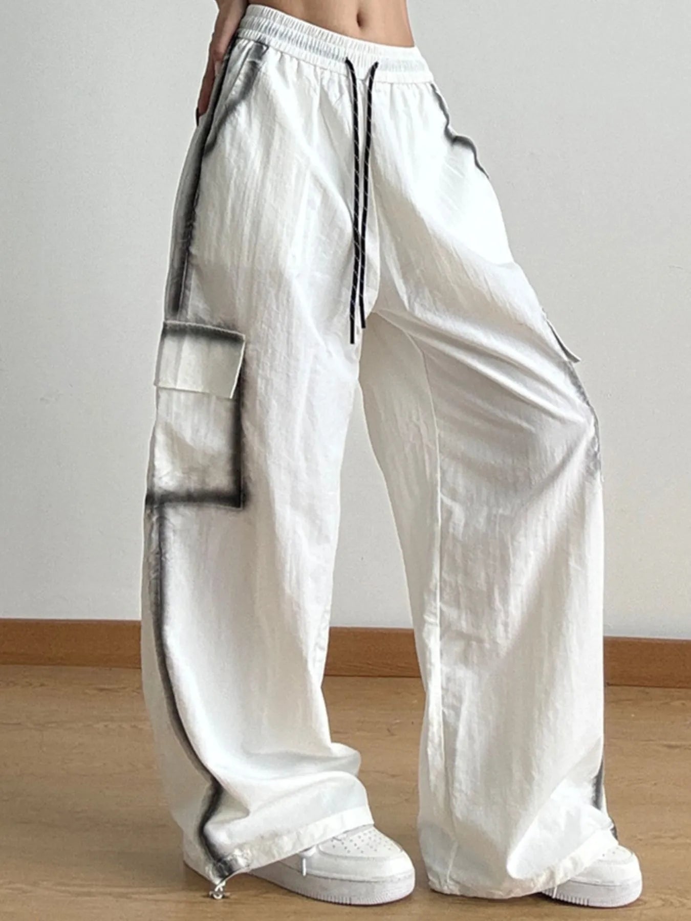Drawstring Wide Leg Pants