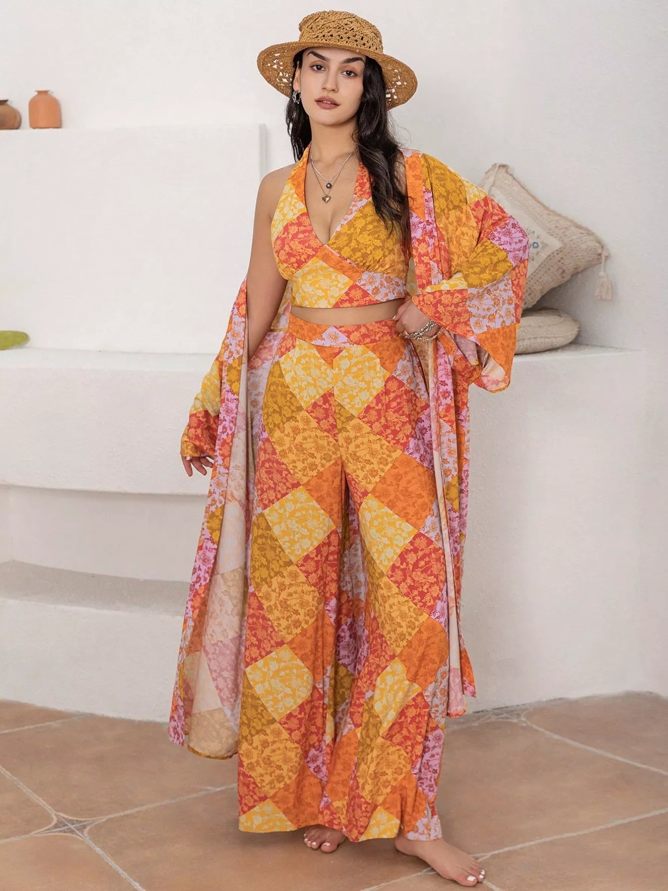 Open Front Long Sleeve Cover Up