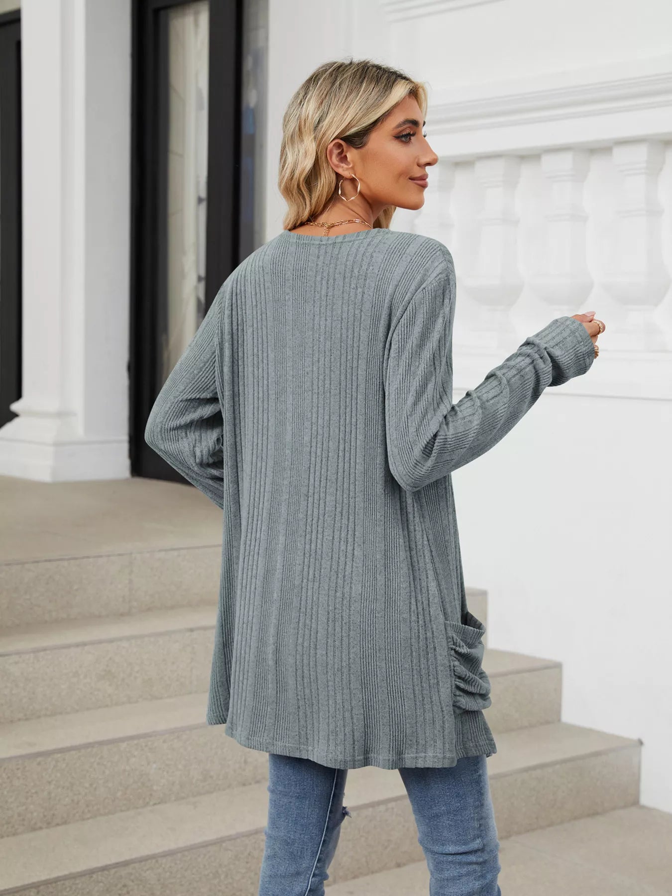 Open Front Long Cardigan