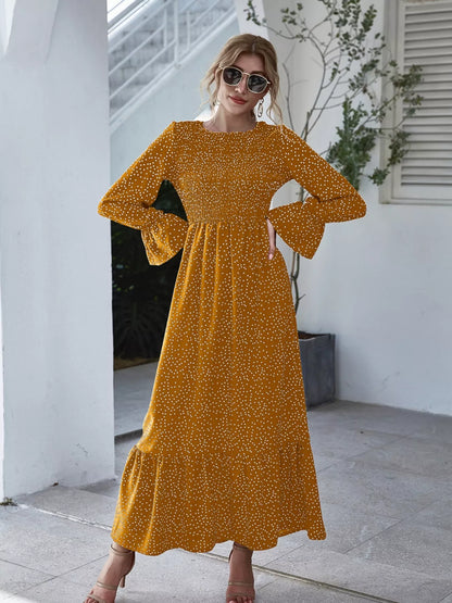 Ruffled Hem Flounce Sleeve Dress