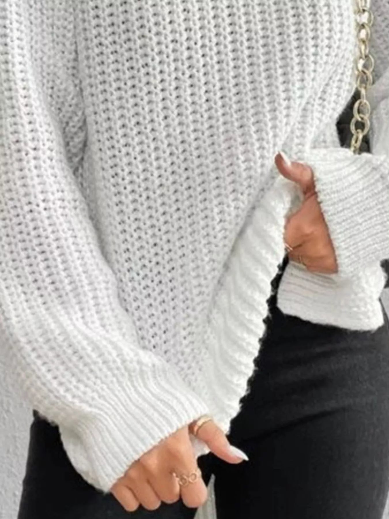 Full Size Turtleneck Long Sleeve Sweater Plus Size