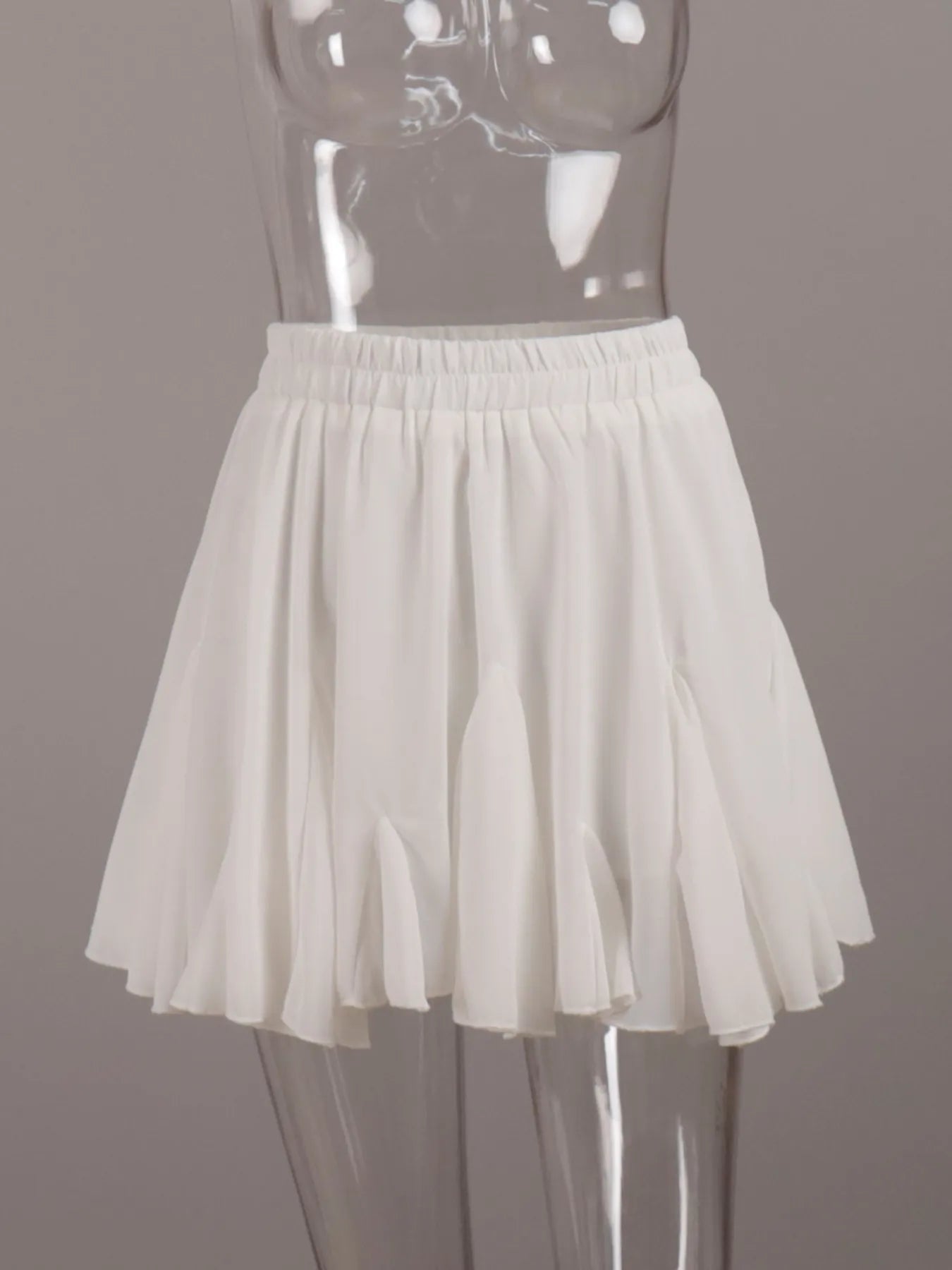 Elastic Waist Ruffled Hem Skirt