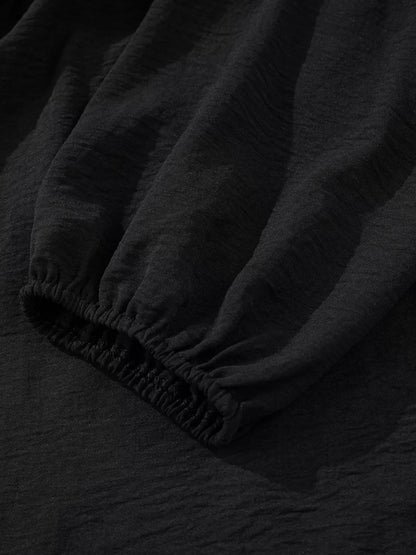 Bow Tie Neck 3/4 Sleeve Casual Blouse