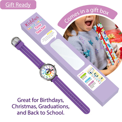 Kids Time Teacher Watch - Educational Analog Watch with Japanese Quartz Movement Ages 5-12