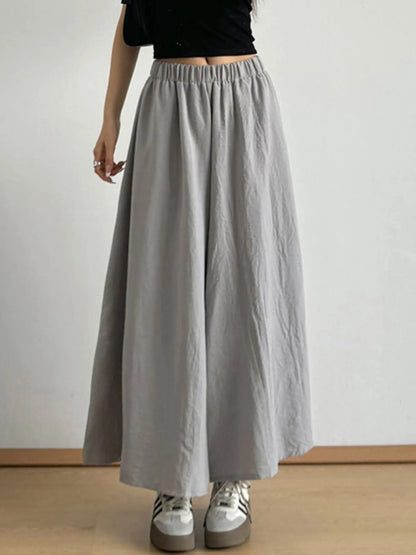 Wide-Leg Elastic Waist Pants