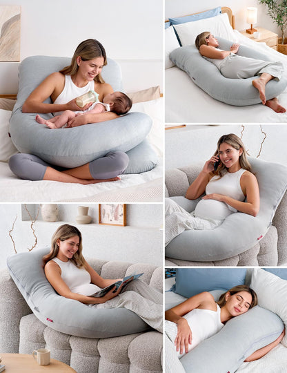 U-Shaped Full Body Pregnancy Pillow 57 Inch Maternity Support Pillow
