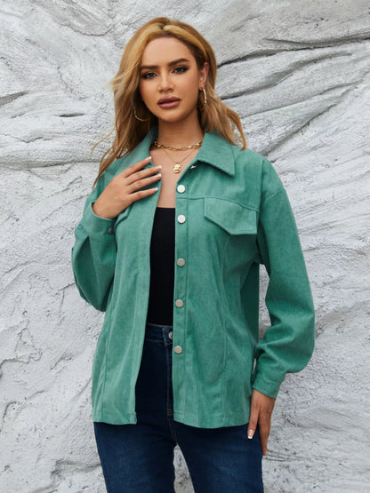 Casual Corduroy Button-Down Jacket