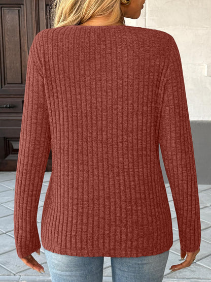 Women's Long Sleeve V Neck Tunic Tops - Dressy Casual Work Blouse Sweater