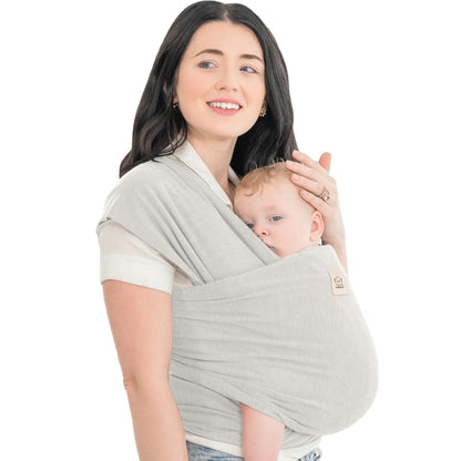 Baby Wrap Carrier Newborn to Toddler Hands-Free Infant Sling One Size (Pack of 1) Rhino Gray
