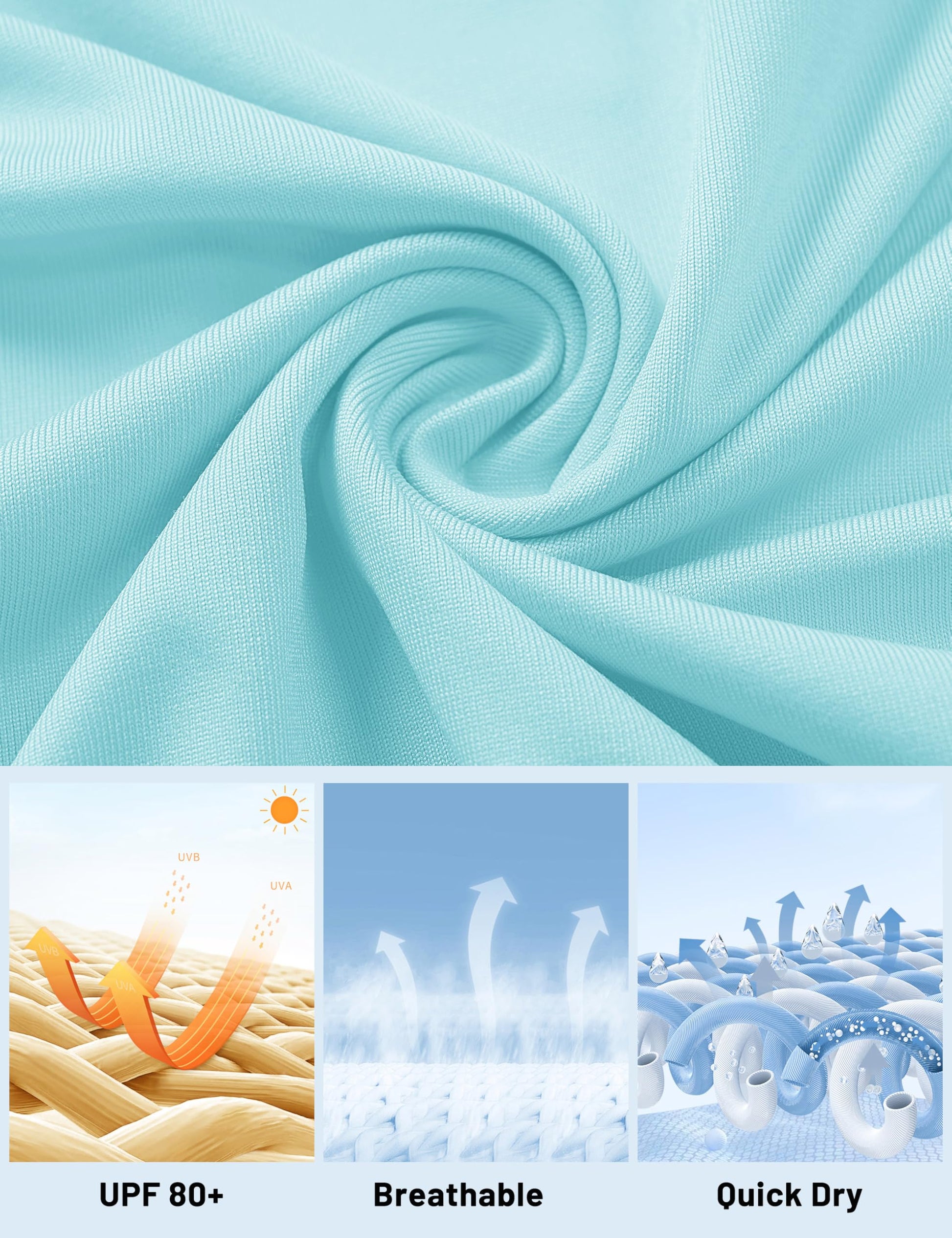 Women's UPF 80+ Long Sleeve Rash Guard - Quick Dry Athletic Shirt with Thumb Holes