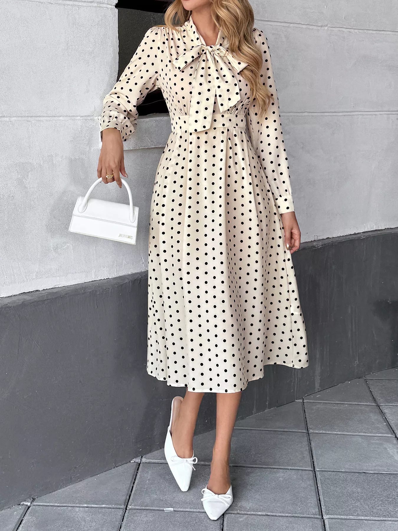 Tie Front Polka Dot Dress