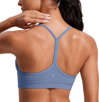 Women's Y-Back Sports Bra Padded Racerback Low Impact Workout Top