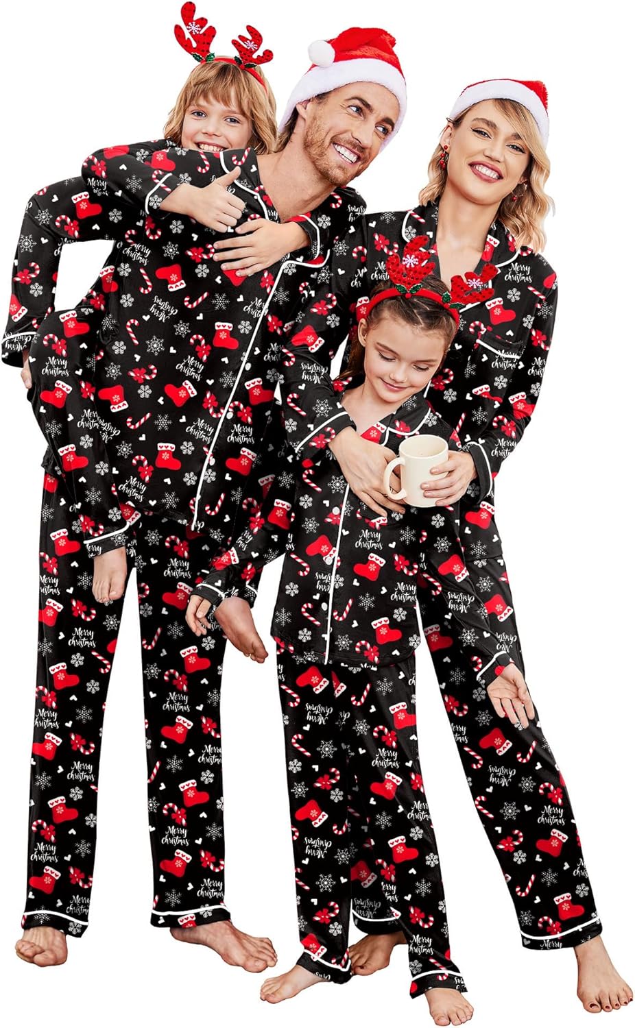 Christmas Family Matching Pajamas - Long Sleeve Button Down PJ Set
