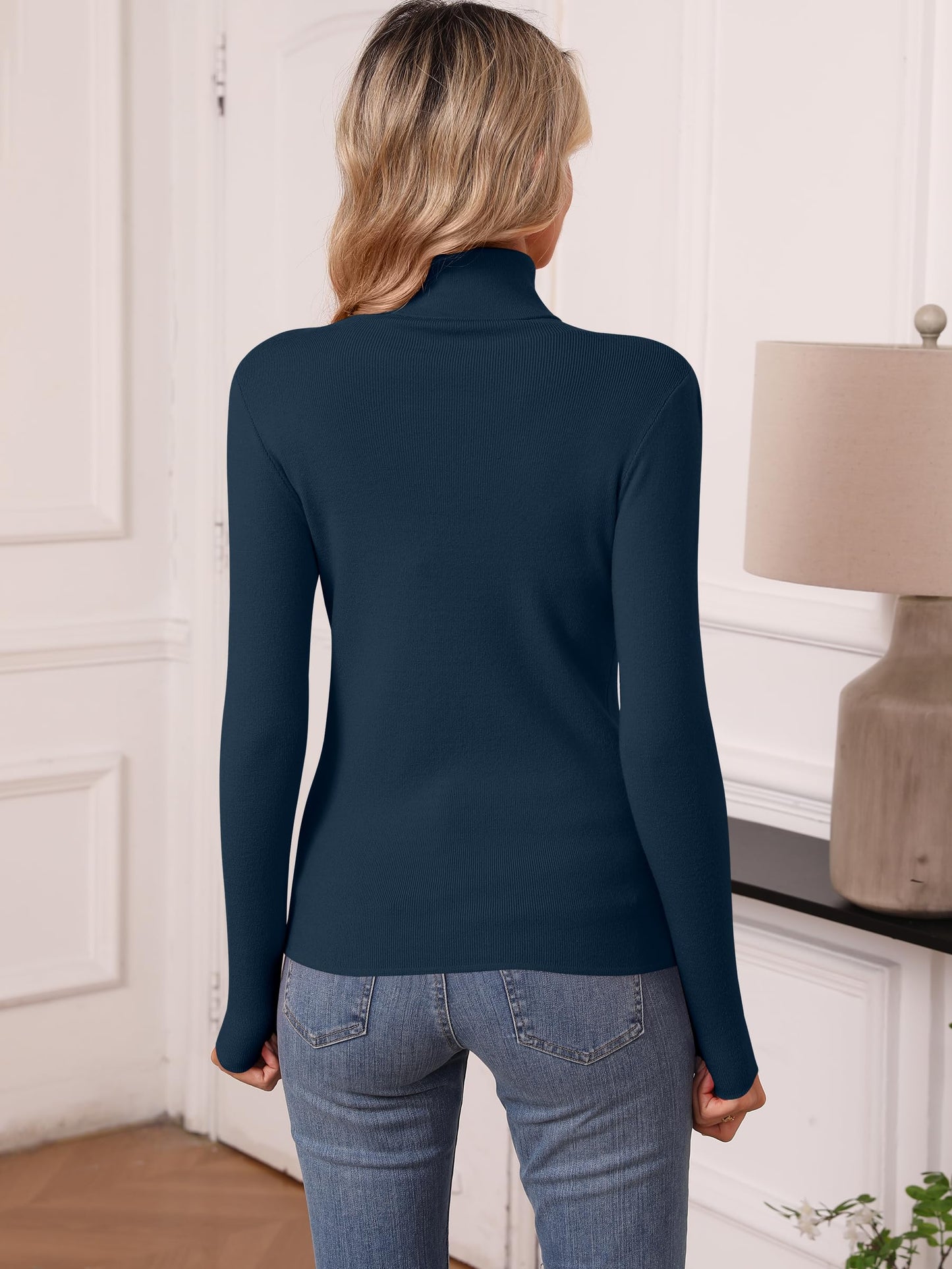 Women's Turtleneck Long Sleeve Shirt - Thermal Underwear Top for Fall Winter