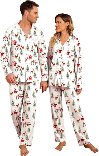 Christmas Family Matching Pajamas - Long Sleeve Button Down PJ Set