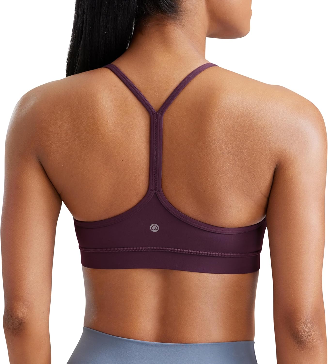 Women's Y-Back Sports Bra Padded Racerback Low Impact Workout Top