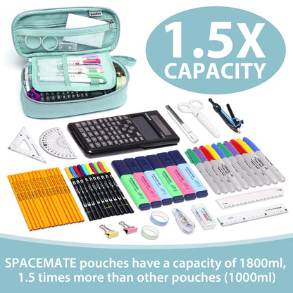 Large Pencil Case 1800ml - Heavy Duty Canvas School Supplies Organizer for Kids Students