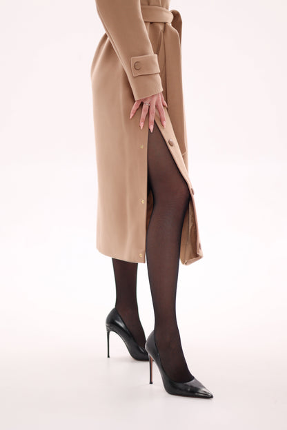 Camille Cashmere Blend Coat in Camel