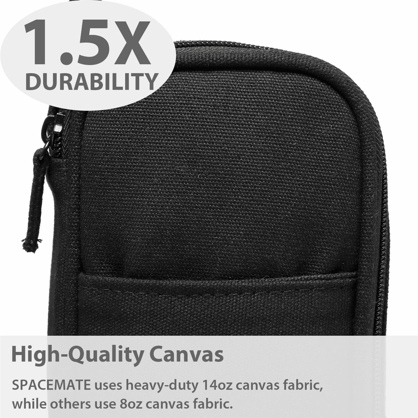 Large Pencil Case 1800ml - Heavy Duty Canvas School Supplies Organizer for Kids Students