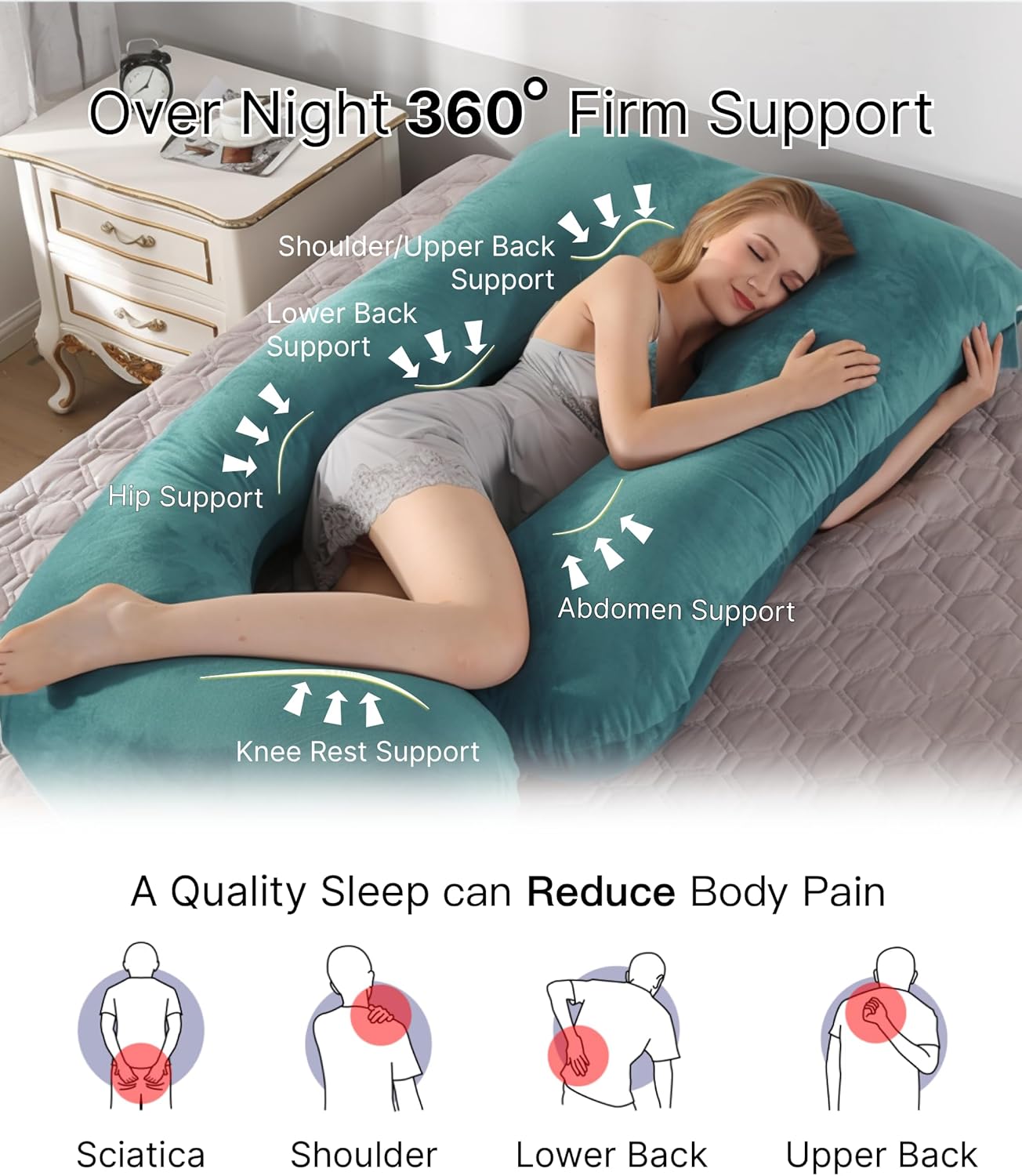 Full Body Pregnancy Pillow 57 Inch Maternity Support Pillow