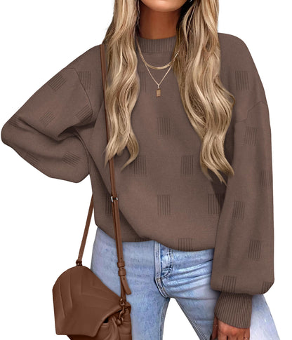 Women's Turtleneck Sweaters - Knit Pullover Long Sleeve Fall Fashion Top Coffee