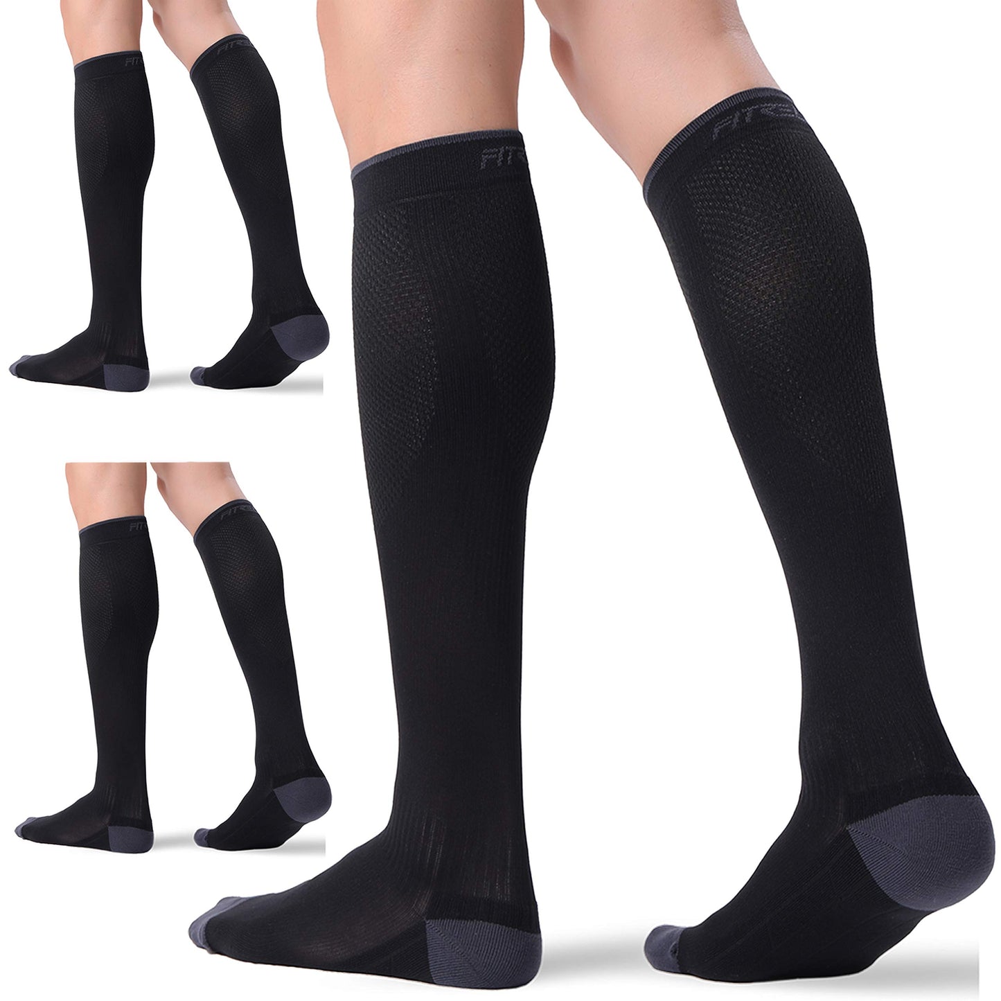 Compression Socks 20-30mmHg 3 Pairs Women Men Circulation Support