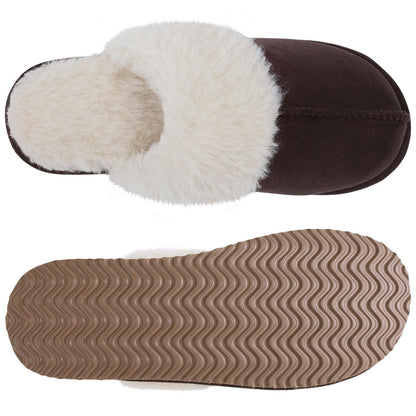 Fuzzy Memory Foam Slippers for Women - Fluffy Winter House Shoes Indoor Outdoor