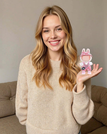 4 Piece Doll Clothes Set for 15cm-17cm Dolls - Outfit with Overalls Hat & Bag